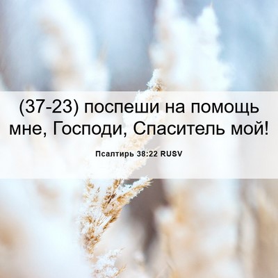 Picture 06 - Псалтирь 38:22 RUSV - (37-23) поспеши на помощь мне, - Bible Verse Picture