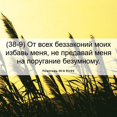 Picture 06 - Псалтирь 39:8 RUSV - (38-9) От всех беззаконий - Bible Verse Picture