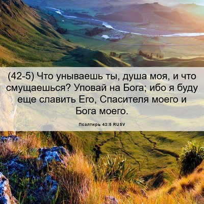 Picture 06 - Псалтирь 43:5 RUSV - (42-5) Что унываешь ты, душа - Bible Verse Picture
