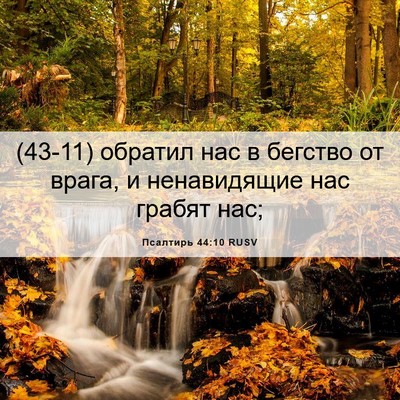 Picture 06 - Псалтирь 44:10 RUSV - (43-11) обратил нас в бегство - Bible Verse Picture