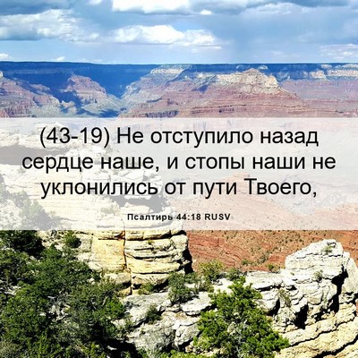 Picture 06 - Псалтирь 44:18 RUSV - (43-19) Не отступило назад - Bible Verse Picture