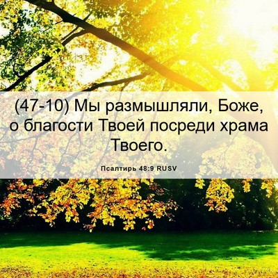 Picture 06 - Псалтирь 48:9 RUSV - (47-10) Мы размышляли, Боже, о - Bible Verse Picture