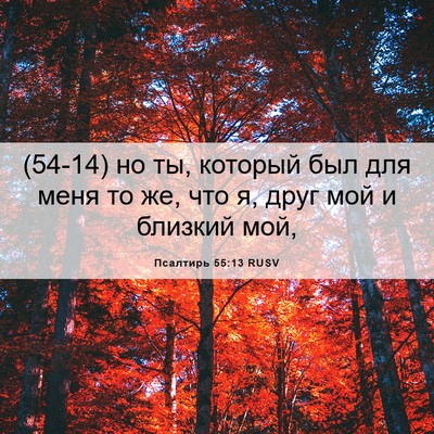 Picture 06 - Псалтирь 55:13 RUSV - (54-14) но ты, который был для - Bible Verse Picture