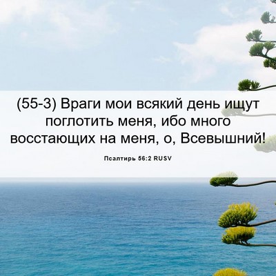 Picture 06 - Псалтирь 56:2 RUSV - (55-3) Враги мои всякий день - Bible Verse Picture