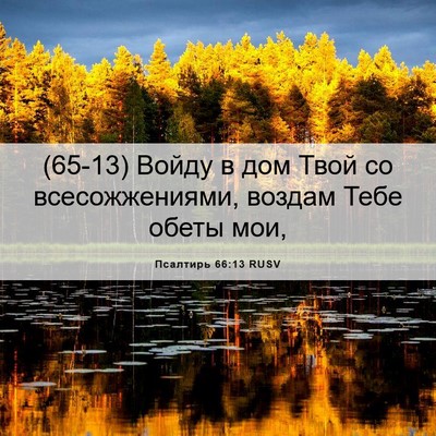 Picture 06 - Псалтирь 66:13 RUSV - (65-13) Войду в дом Твой со - Bible Verse Picture
