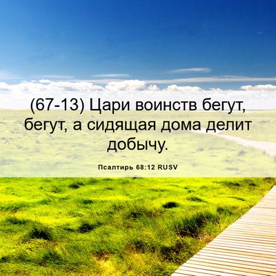 Picture 06 - Псалтирь 68:12 RUSV - (67-13) Цари воинств бегут, - Bible Verse Picture