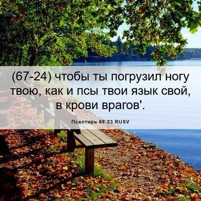 Picture 06 - Псалтирь 68:23 RUSV - (67-24) чтобы ты погрузил ногу - Bible Verse Picture