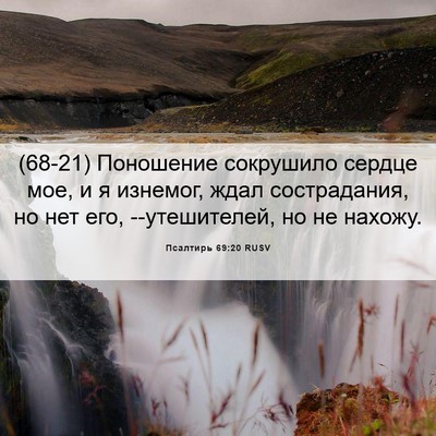 Picture 06 - Псалтирь 69:20 RUSV - (68-21) Поношение сокрушило - Bible Verse Picture