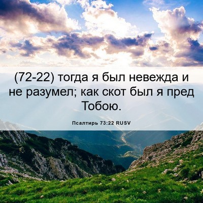 Picture 06 - Псалтирь 73:22 RUSV - (72-22) тогда я был невежда и - Bible Verse Picture