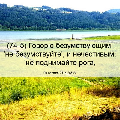 Picture 06 - Псалтирь 75:4 RUSV - (74-5) Говорю безумствующим: - Bible Verse Picture