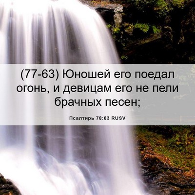 Picture 06 - Псалтирь 78:63 RUSV - (77-63) Юношей его поедал - Bible Verse Picture