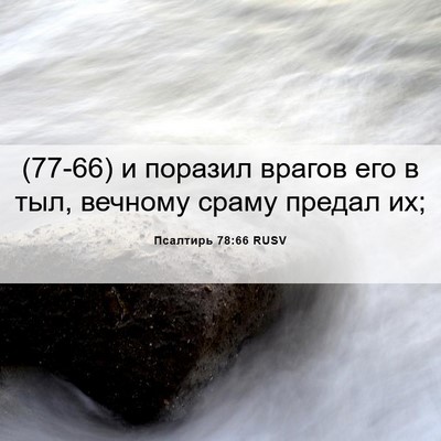 Picture 06 - Псалтирь 78:66 RUSV - (77-66) и поразил врагов его в - Bible Verse Picture