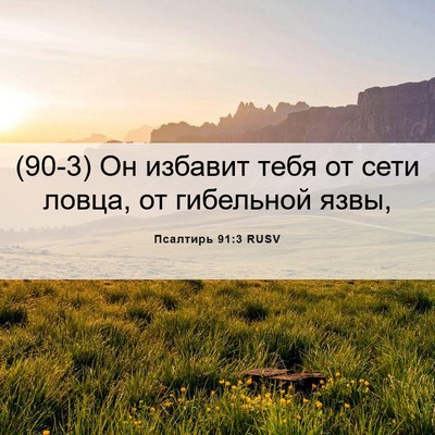 Picture 06 - Псалтирь 91:3 RUSV - (90-3) Он избавит тебя от сети - Bible Verse Picture