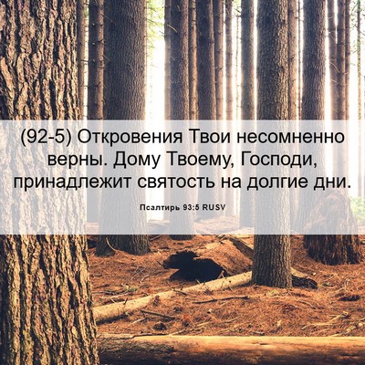 Picture 06 - Псалтирь 93:5 RUSV - (92-5) Откровения Твои - Bible Verse Picture