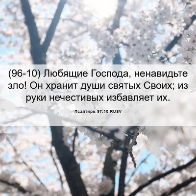 Picture 06 - Псалтирь 97:10 RUSV - (96-10) Любящие Господа, - Bible Verse Picture