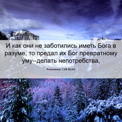 Picture 06 - Римлянам 1:28 RUSV - И как они не заботились - Bible Verse Picture