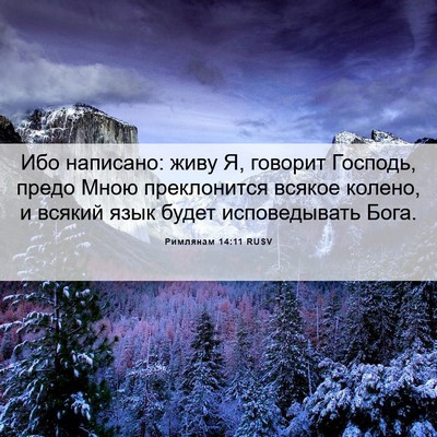 Picture 06 - Римлянам 14:11 RUSV - Ибо написано: живу Я, - Bible Verse Picture