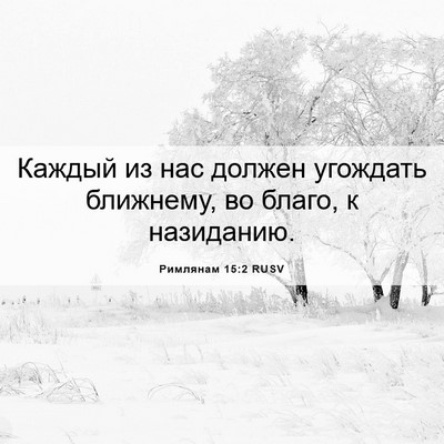 Picture 06 - Римлянам 15:2 RUSV - Каждый из нас должен - Bible Verse Picture