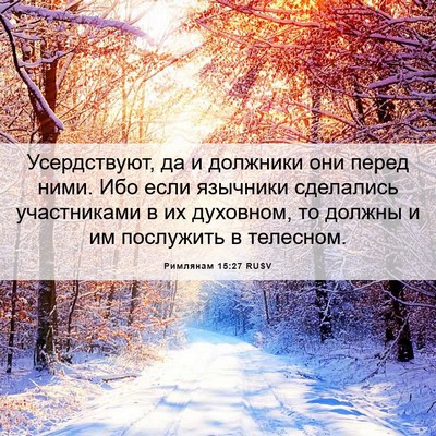 Picture 06 - Римлянам 15:27 RUSV - Усердствуют, да и должники - Bible Verse Picture