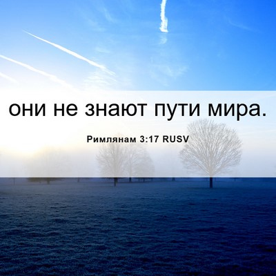 Picture 06 - Римлянам 3:17 RUSV - они не знают пути - Bible Verse Picture