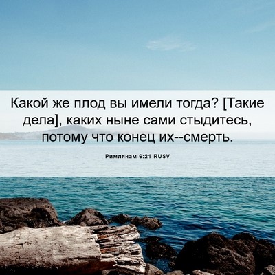 Picture 06 - Римлянам 6:21 RUSV - Какой же плод вы имели - Bible Verse Picture