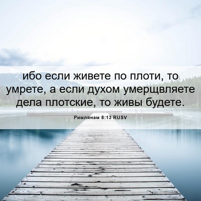 Picture 06 - Римлянам 8:13 RUSV - ибо если живете по плоти, - Bible Verse Picture