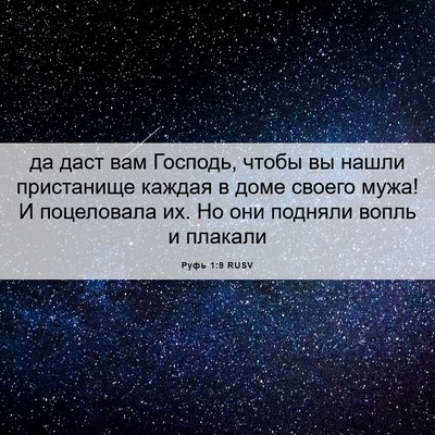 Picture 06 - Руфь 1:9 RUSV - да даст вам Господь, чтобы - Bible Verse Picture