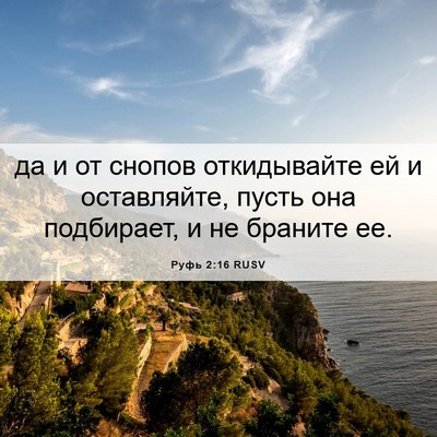 Picture 06 - Руфь 2:16 RUSV - да и от снопов откидывайте - Bible Verse Picture