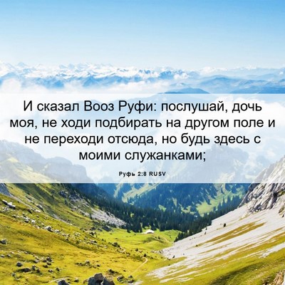 Picture 06 - Руфь 2:8 RUSV - И сказал Вооз Руфи: - Bible Verse Picture