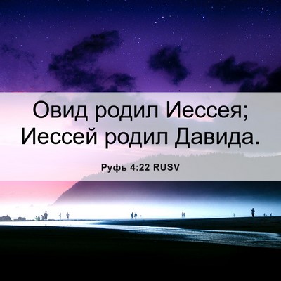 Picture 06 - Руфь 4:22 RUSV - Овид родил Иессея; Иессей - Bible Verse Picture