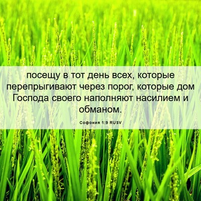 Picture 06 - Софония 1:9 RUSV - посещу в тот день всех, - Bible Verse Picture