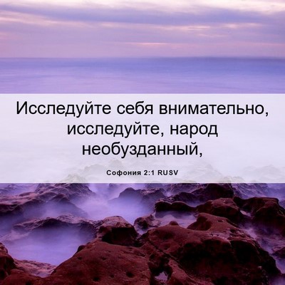 Picture 06 - Софония 2:1 RUSV - Исследуйте себя - Bible Verse Picture