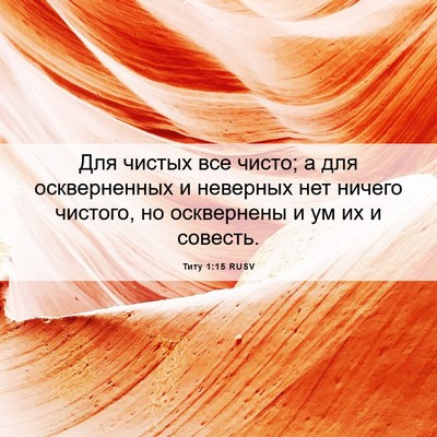 Picture 06 - Титу 1:15 RUSV - Для чистых все чисто; а для - Bible Verse Picture