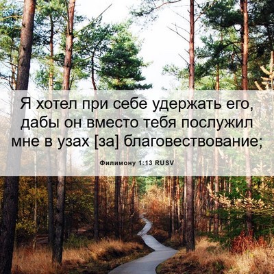Picture 06 - Филимону 1:13 RUSV - Я хотел при себе удержать - Bible Verse Picture