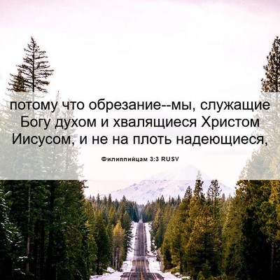 Picture 06 - Филиппийцам 3:3 RUSV - потому что обрезание--мы, - Bible Verse Picture
