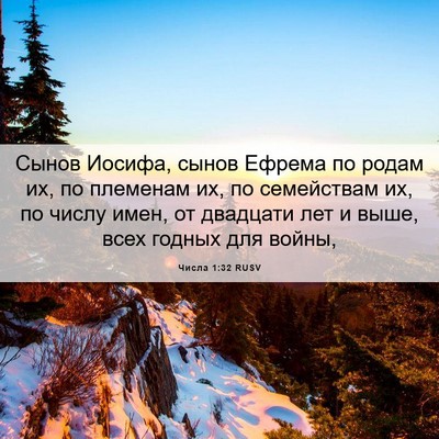 Picture 06 - Числа 1:32 RUSV - Сынов Иосифа, сынов Ефрема - Bible Verse Picture
