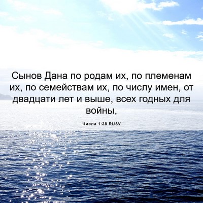 Picture 06 - Числа 1:38 RUSV - Сынов Дана по родам их, по - Bible Verse Picture