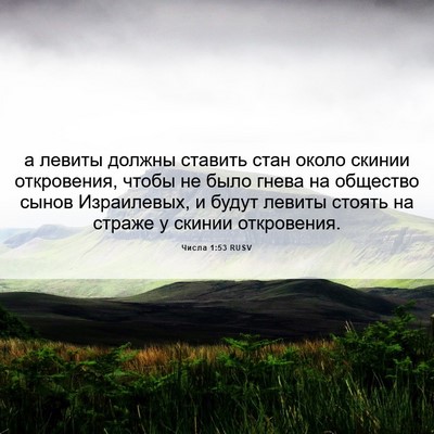 Picture 06 - Числа 1:53 RUSV - а левиты должны ставить - Bible Verse Picture