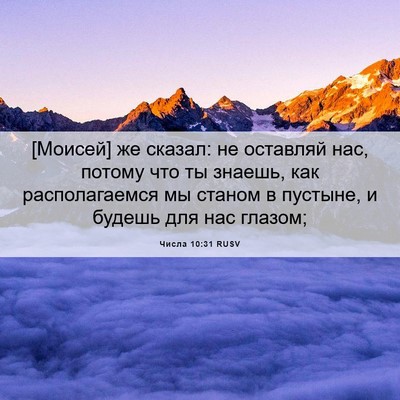Picture 06 - Числа 10:31 RUSV - [Моисей] же сказал: не - Bible Verse Picture