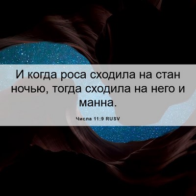 Picture 06 - Числа 11:9 RUSV - И когда роса сходила на - Bible Verse Picture