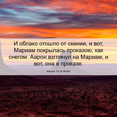 Picture 06 - Числа 12:10 RUSV - И облако отошло от скинии, - Bible Verse Picture