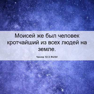 Picture 06 - Числа 12:3 RUSV - Моисей же был человек - Bible Verse Picture