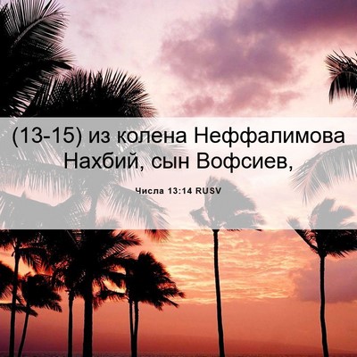 Picture 06 - Числа 13:14 RUSV - (13-15) из колена Неффалимова - Bible Verse Picture