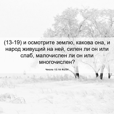 Picture 06 - Числа 13:18 RUSV - (13-19) и осмотрите землю, - Bible Verse Picture