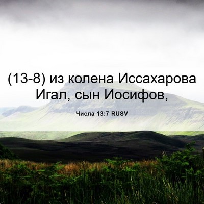 Picture 06 - Числа 13:7 RUSV - (13-8) из колена Иссахарова - Bible Verse Picture