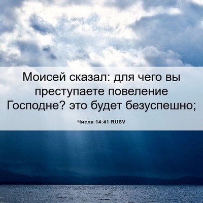 Picture 06 - Числа 14:41 RUSV - Моисей сказал: для чего вы - Bible Verse Picture