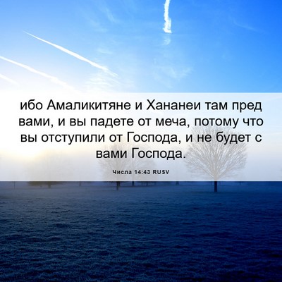 Picture 06 - Числа 14:43 RUSV - ибо Амаликитяне и Хананеи - Bible Verse Picture