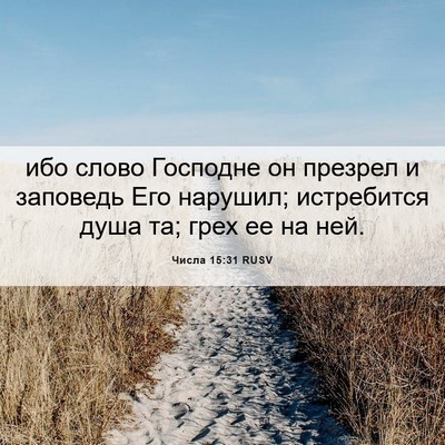 Picture 06 - Числа 15:31 RUSV - ибо слово Господне он - Bible Verse Picture