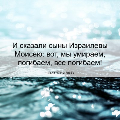Picture 06 - Числа 17:12 RUSV - И сказали сыны Израилевы - Bible Verse Picture