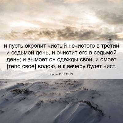 Picture 06 - Числа 19:19 RUSV - и пусть окропит чистый - Bible Verse Picture